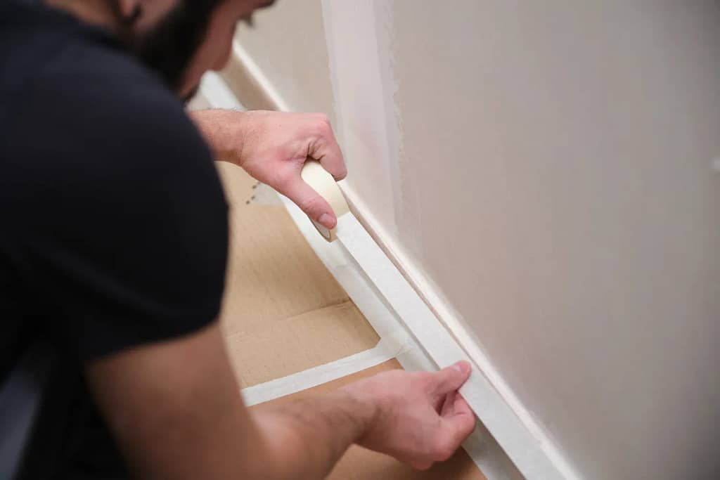 Painters tape to create clean edges and protect surfaces
